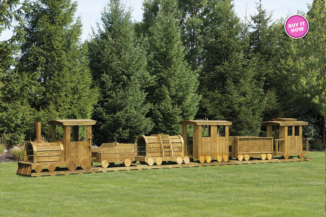 Wood 6 Piece Train Set Playset for Sale Amish Direct Playsets