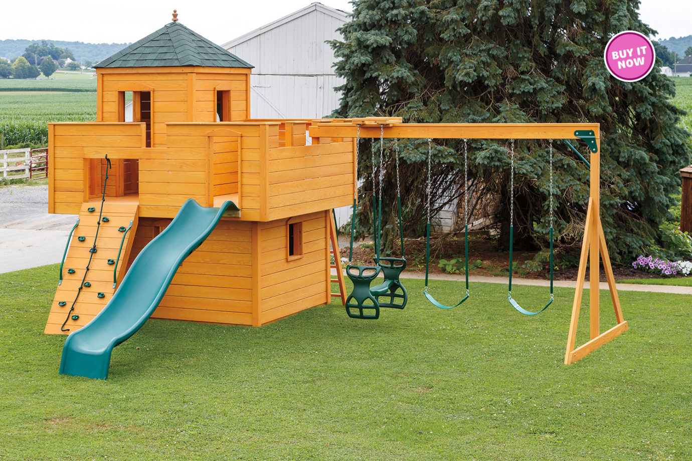 Wood Model 1300 Dream Fort Playset for Sale Amish Direct Playsets