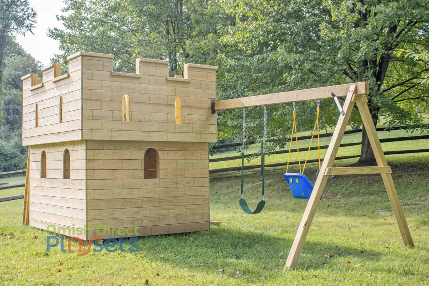 Wood Medium Castle Playset for Sale | Amish Direct Playsets