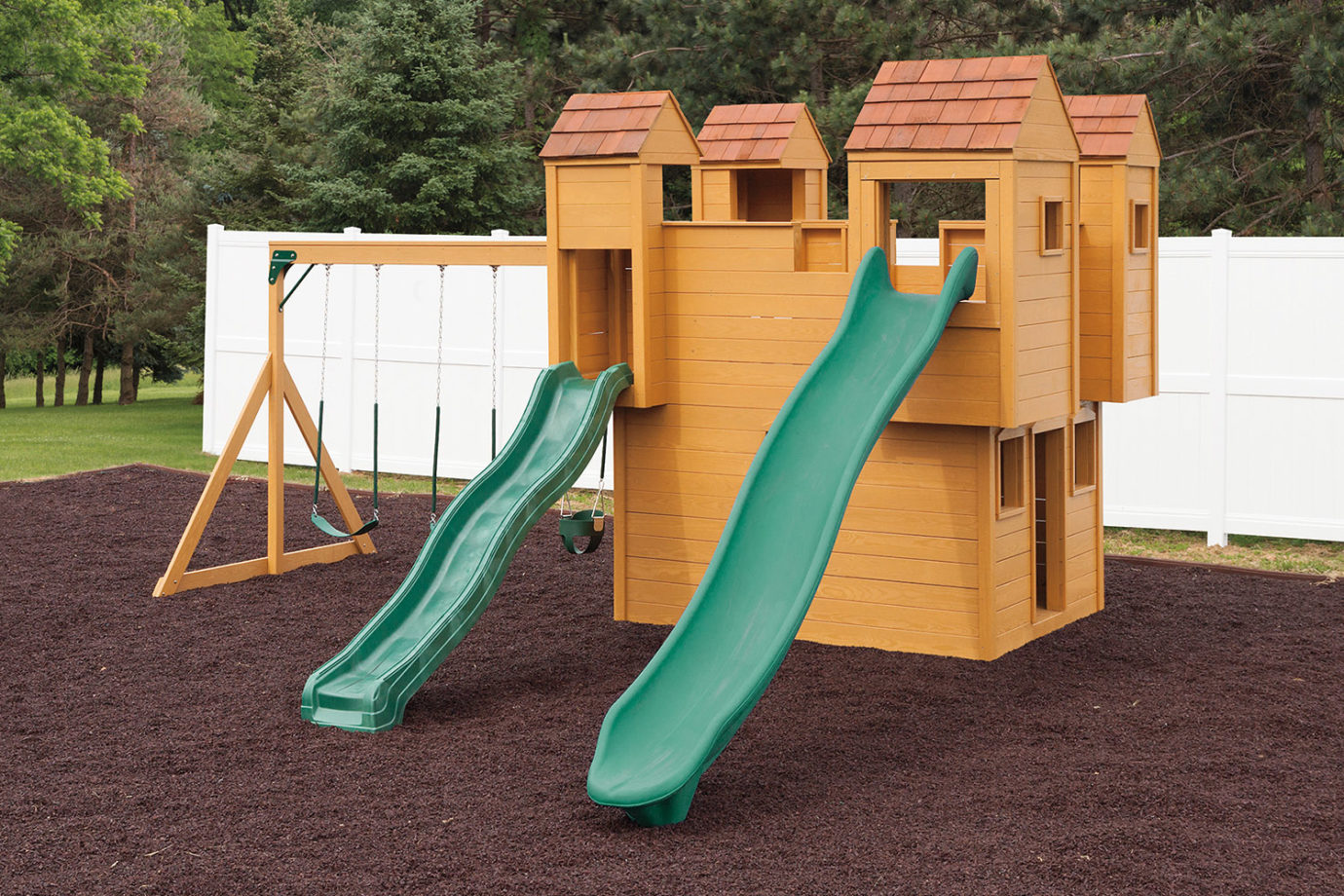 Wood Model 1400 Stockade Fort Playset for Sale Amish Direct Playsets