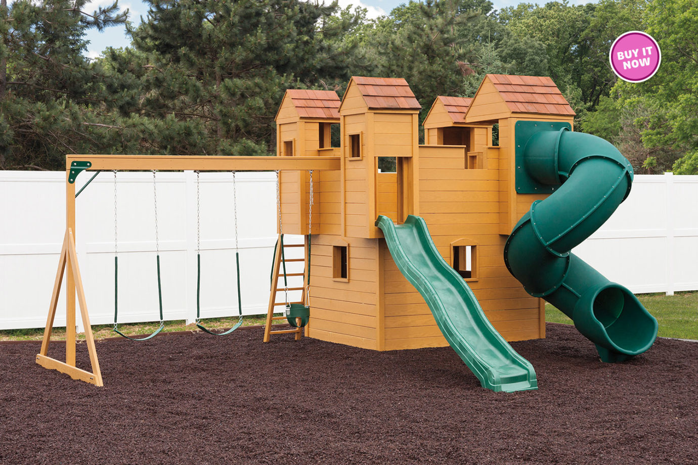 Wood Model 1400 Stockade Fort Playset for Sale Amish Direct Playsets