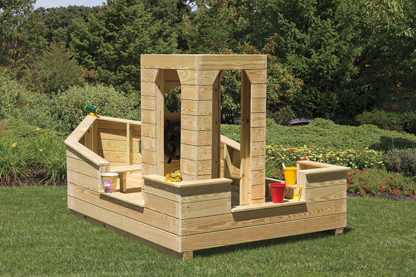 Wood Sandbox Boat Playset for Sale Amish Direct Playsets