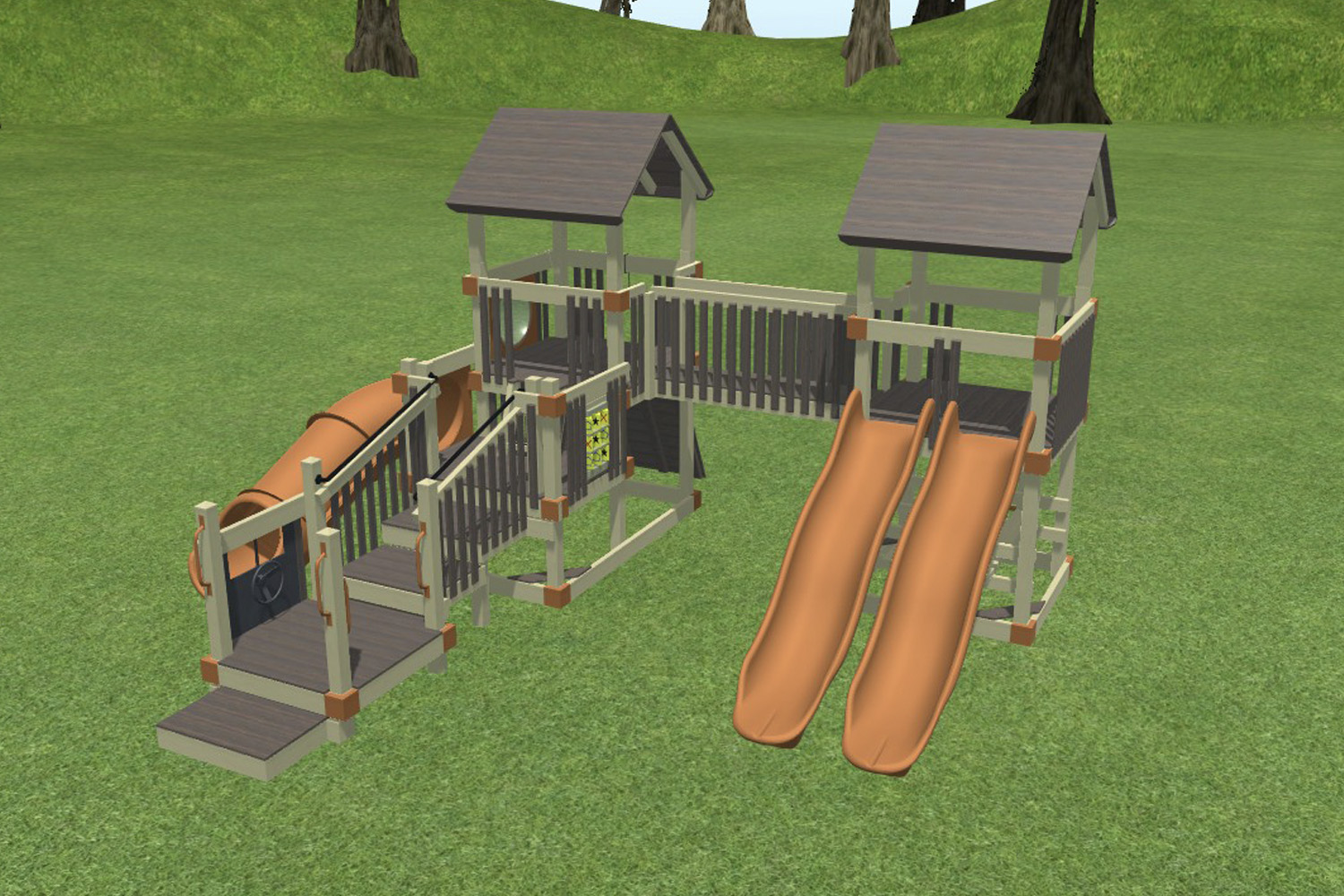 Jenna's Jungle Gym - Almond, Coastal Gray, Terracotta