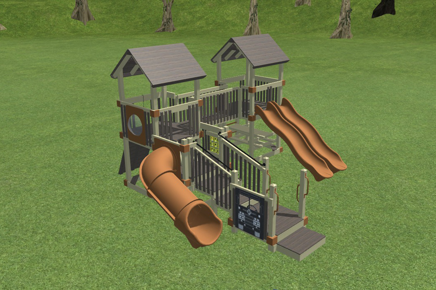 Jenna's Jungle Gym - Almond, Coastal Gray, Terracotta