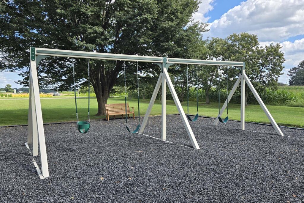 Vinyl Swing Frame with two bays