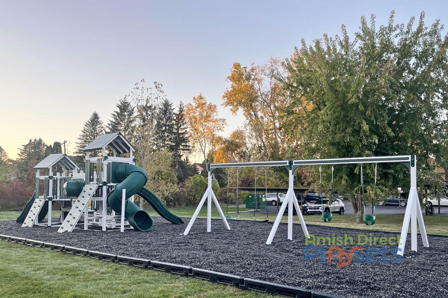Lincoln's Labyrinth playground with swing frame
