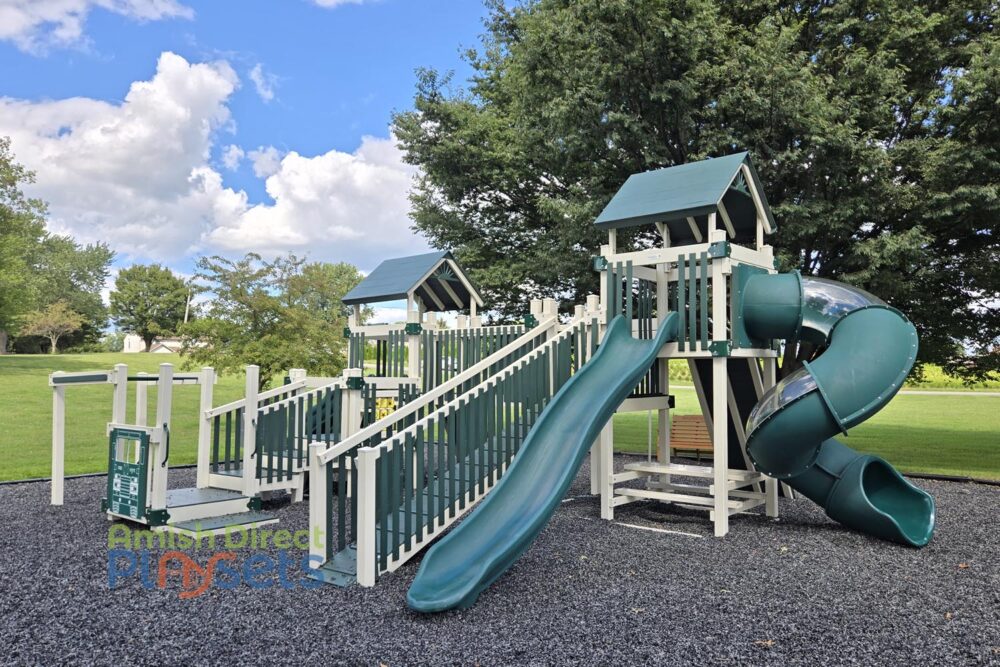 Lincoln's Labyrinth playground with swing frame