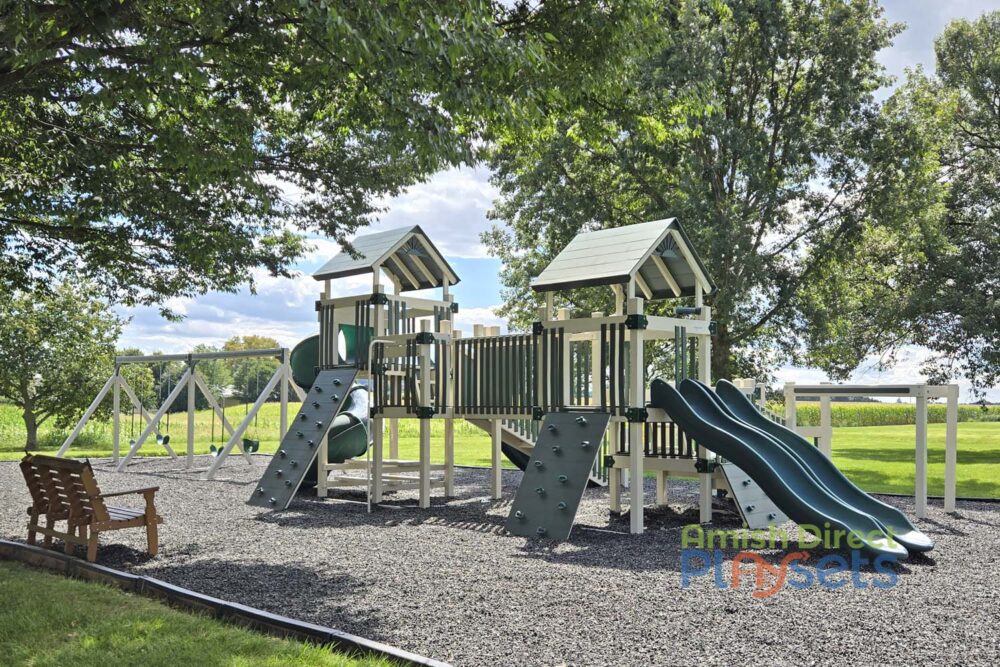 Lincoln's Labyrinth playground with swing frame
